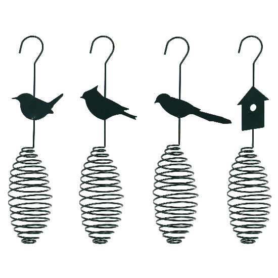 Krmítko "BEST FOR BIRDS" kovové na lojové koule, 35 cm, balení obsahuje 4 kusy!|Esschert Design