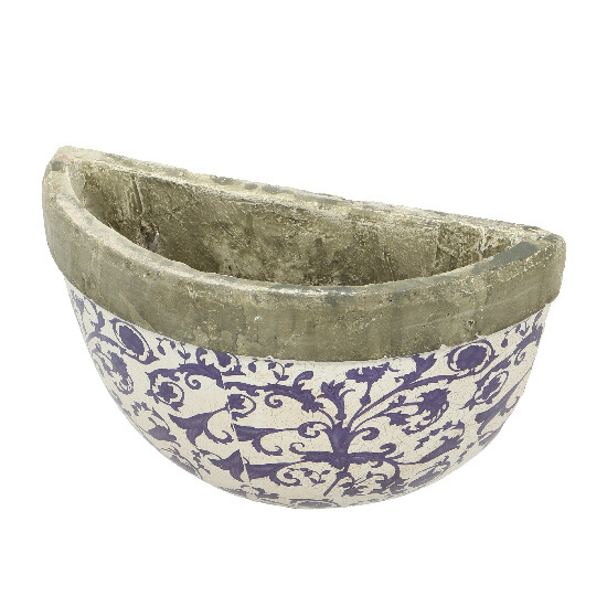 Nástenný kvetináč modrobiela keramika "AGED CERAMIC" 27,5 cm | Esschert Design