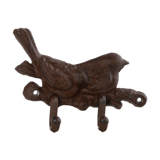 Double hook bird "MISCELLANEOUS", cast iron, 17 x 4 x 12 cm|Esschert Design
