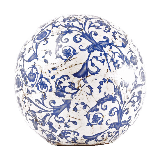 Kula o średnicy 18 cm, niebiesko-biała ceramika „AGED CERAMIC”|Esschert Design