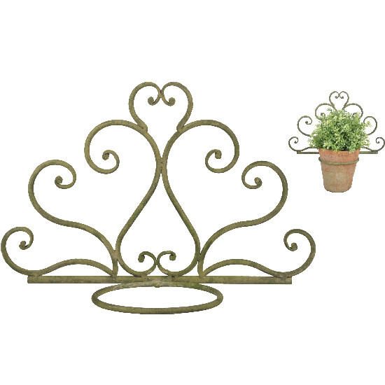 "AGED METAL" hanger for "AGED METAL" flower pot on the wall - metal, green patina (SALE)|Esschert Design