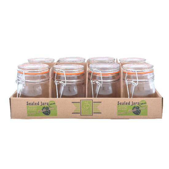 "SECRETS DU POTAGER" box with canning jars, 28 x 18 x 10 cm; 0.16 L|Esschert Design