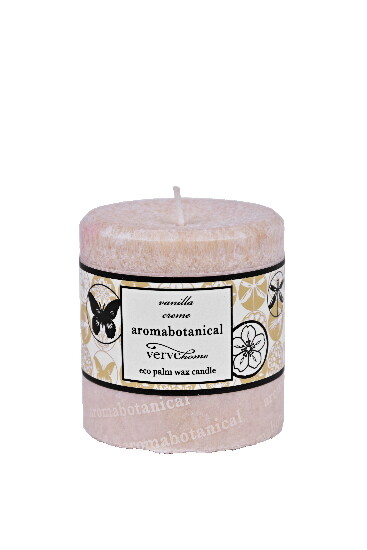 Scented candle "AROMABOTANICAL" 7.5 cm from eco palm wax - vanilla|Ego Dekor