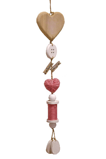 Heart pendant and button, 4 x 10 x 50 cm | Ego Dekor