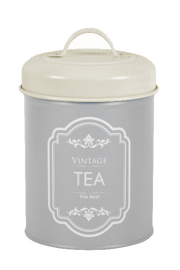 VINTAGE tea can, enamel, size: 2 L, color: platinum grey|Ego Dekor