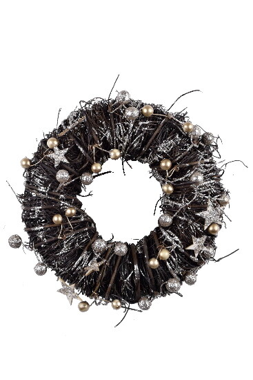 Wreath with balls, M|Ego Dekor