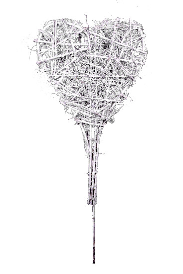 White heart, indentation, 4 x 43 x 90 cm|Ego Dekor