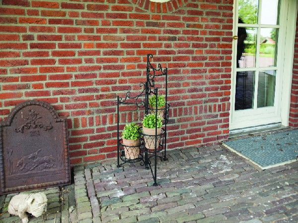 Iron stand "ESSCHERT´S GARDEN", for 3 flower pots, foldable, size: 1 m, color: black|Esschert Design