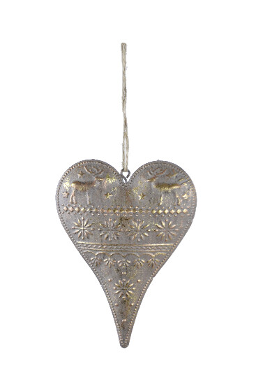 Decorated heart ornament, gold, St|Ego Dekor