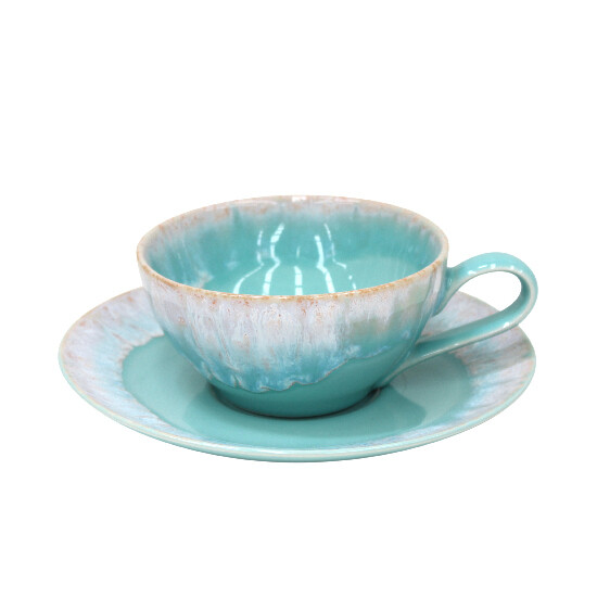 ED Šálka ??na čaj s tanierikom, 0,2L, TAORMINA, modrá (aqua)|Casafina