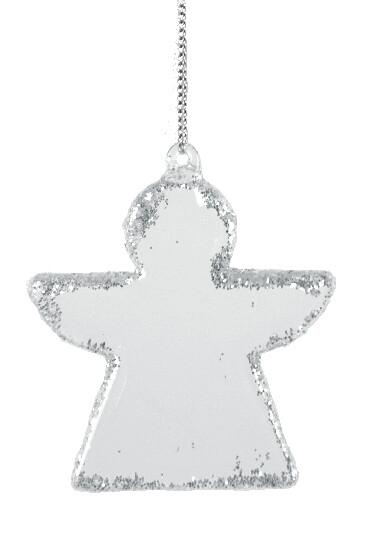 Angel with glitter ornament, M