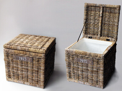 VAN DER LEEDEN 1915 Laundry basket, rattan, 50x50x50|Van Der Leeden 1915