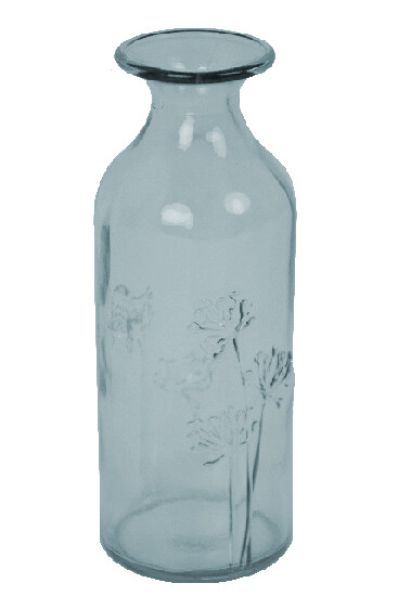 ED VIDRIOS SAN MIGUEL !RECYCLED GLASS! Recycled glass bottle 19 cm "FLORERO", transparent (LAST PIECES ON SALE)