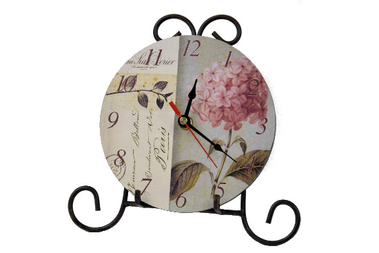 Stand clock small Hydrangea 22.5 x 22 x 4.5 cm | Ego Dekor