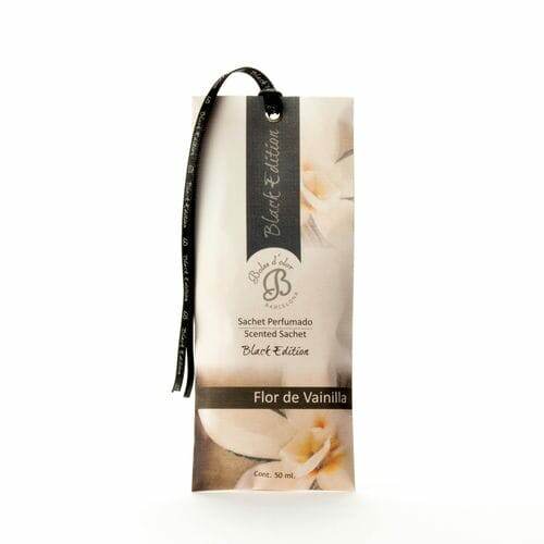 Perfume bag BLACK EDITION, with ribbon, 7 x 17 x 0.5 cm Flor de Vainilla|Boles d´olor