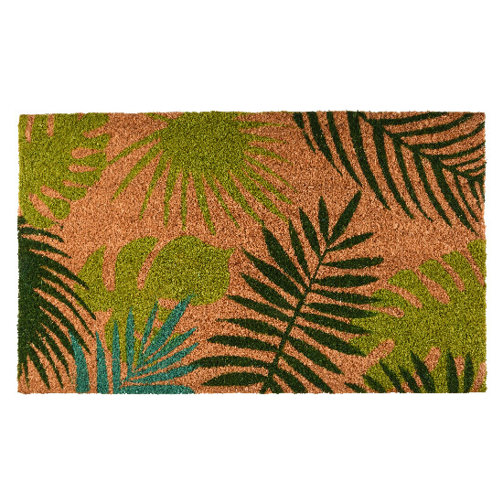 Rohožka "BEST FOR BOOTS" s tropickými listy, hnědo-zelená, 75 x 45 cm|Esschert Design