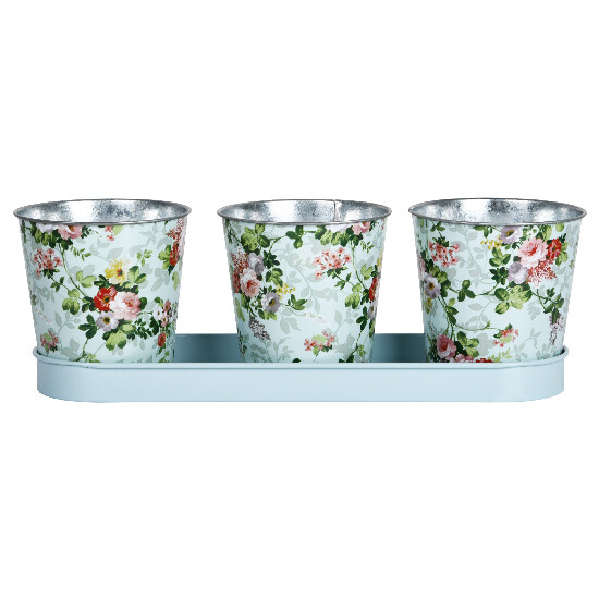 Flower pots with bowl Roses, set|Esschert Design
