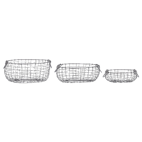 Wire box, oval, set of 3 pieces|Esschert Design