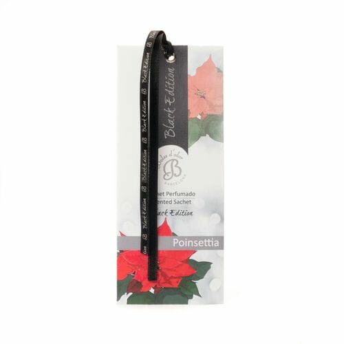 Perfume bag BLACK EDITION, with ribbon, 7 x 17 x 0.5 cm Poinsettia|Boles d´olor