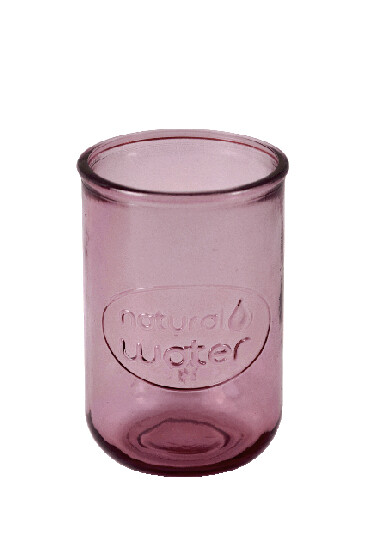 ED VIDRIOS SAN MIGUEL !RECYCLED GLASS! Recycled glass jar "WATER" 0.4L, pink, straight (SALE OF LAST PIECES) (SALE OF LAST PIECES)