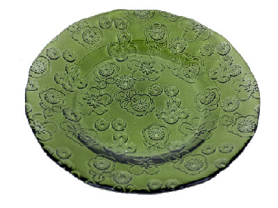 ED Recycled glass plate 20x2cm "FLORA", green (SALE)|San Miguel
