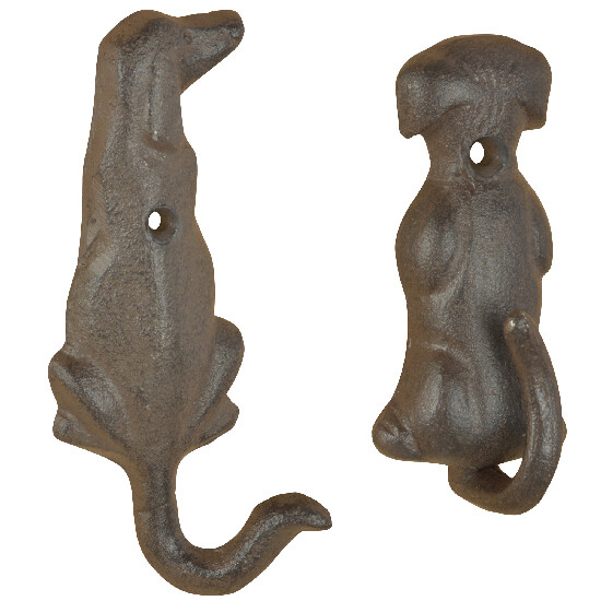 Dog tail hook, cast iron, package contains 2 pieces!|Esschert Design