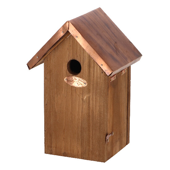Dřevěná Budka "BEST FOR BIRDS" antik, měděná střecha - Sýkora modřinka|Esschert Design