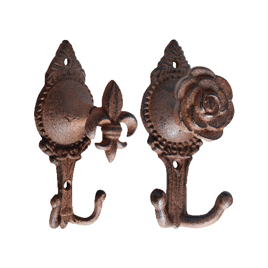Cast iron double hook, package contains 2 pieces!|Esschert Design