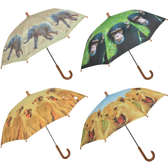 Deštník dětský s africkými zvířaty, balení obsahuje 4 kusy!|Esschert Design