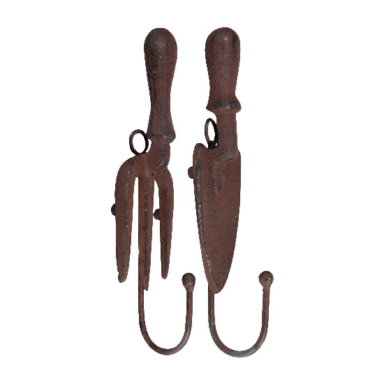 Hook - SHOVEL and RAKES, cast iron, package contains 2 pieces!|Esschert Design