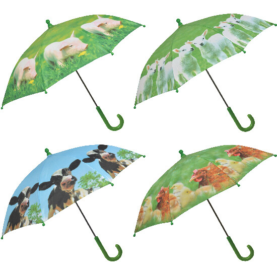Deštník dětský FARM, hospodářská zvířátka, 71x58cm, sele/jehně/tele/slepička(č.1-4)|Esschert Design