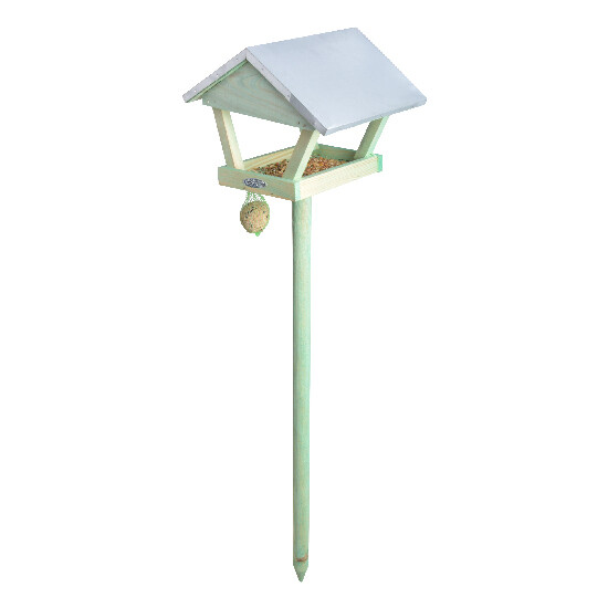 Krmítko "BEST FOR BIRDS" se zinkovou střechou na noze, zapichovací 28x28x120cm|Esschert Design