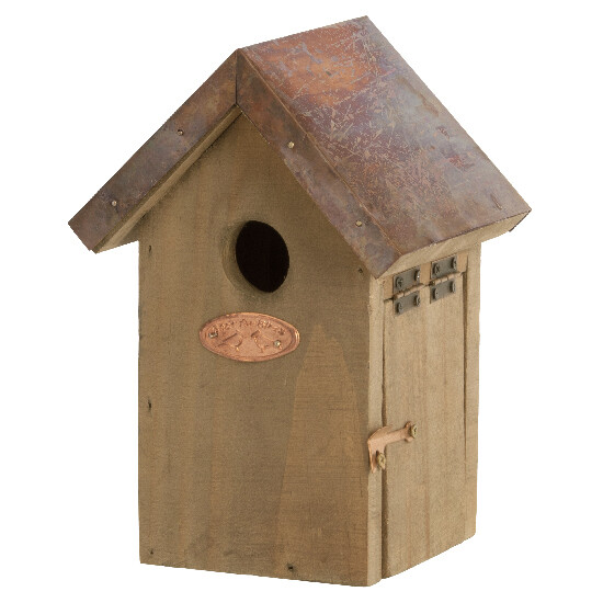 Dřevěná Budka "BEST FOR BIRDS" antik, měděná střecha - Střízlík obecný 20 cm|Esschert Design