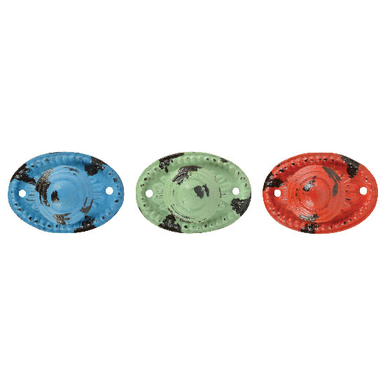 Oval handle, retro colors, package contains 3 pieces! (SALE)|Esschert Design