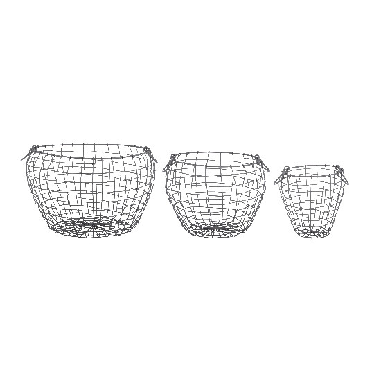 Wire box with handles, conical, set of 3 pieces|Esschert Design