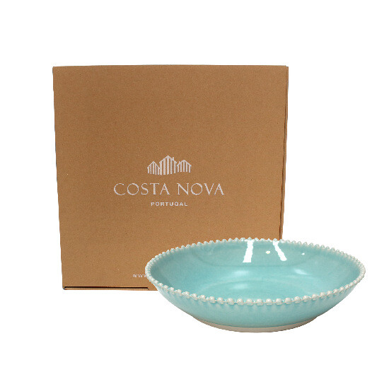 Salad bowl|fruit 34cm|2.9L, PEARLAQUA, blue (turquoise) (SALE)|Costa Nova