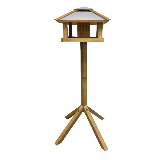 Birdhouse "BEST FOR BIRDS" on a leg - oak, square (SALE)|Esschert Design