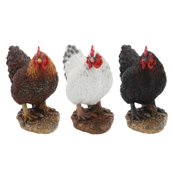 Animals and figures OUTDOOR "TRUE TO NATURE" Standing hen, height 19.8 cm, package contains 3 pcs! (SALE)|Esschert Design