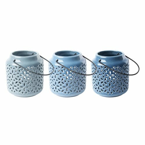Lucerna na čajovku 50 SHADES OF BLUE, keramika, 12x10cm, 3 odstíny modré|Esschert Design