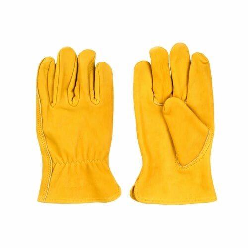 Garden gloves LEATHER, ocher, size M|Esschert Design