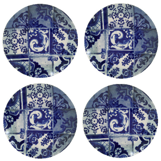 Dessert plate - set of 4 21cm, LISBOA, blue tile|Blue tile|Costa Nova