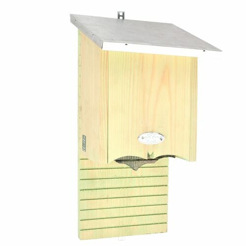 Bat hut BAT, with galvanized canopy, 19x14x45cm, natural|Esschert Design