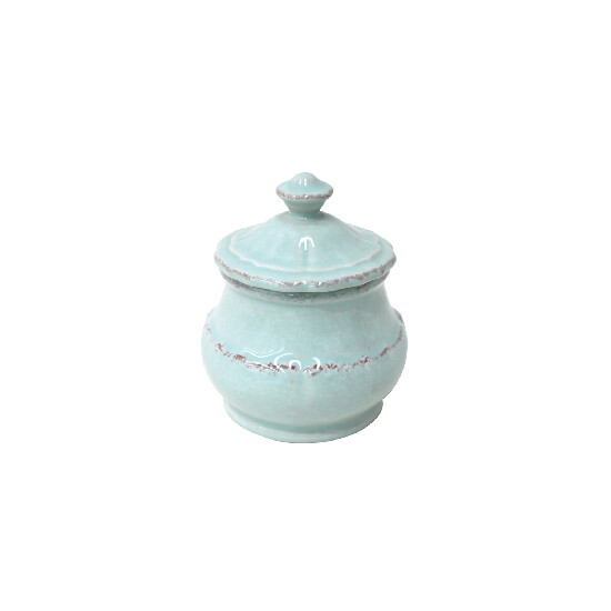 Sugar bowl, 10x10cm|0.3L, IMPRESSIONS, blue (turquoise) (SALE)|Casafina