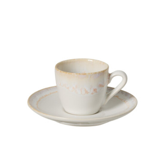 Coffee cup with saucer, 0.1L, TAORMINA, white|Casafina