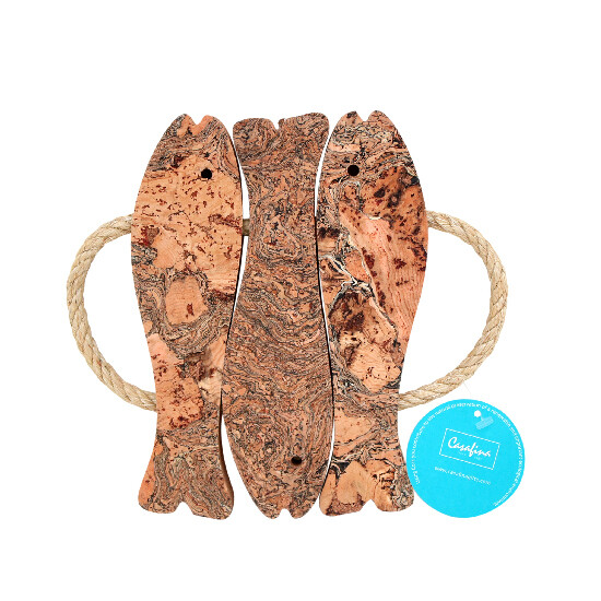 Pad Fish 3, 21x20x2cm, CORK COLLECTION, gray Iceberg (SALE)|Casafina