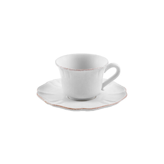 Filiżanka do herbaty ze spodkiem, 0,22L, WRAŻENIA, biała|Casafina