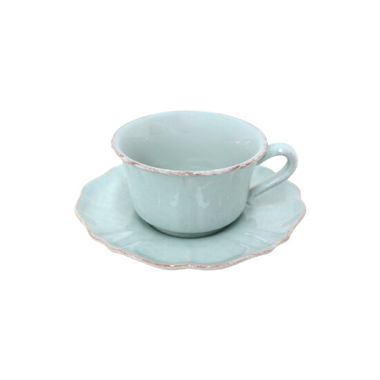 ED Mug with saucer, 0.4L, IMPRESSIONS, blue (turquoise) (SALE)|Casafina