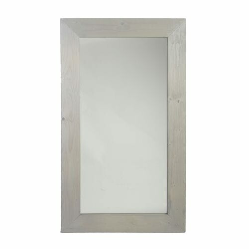Zrkadlo drevený rám, biela vymývaná, v. 120 cm (DOPREDAJ)|Esschert Design