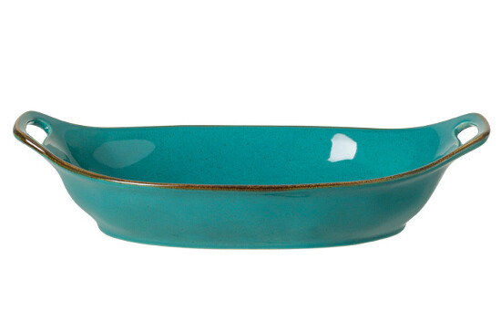 Oval baking dish, 41x22cm, SARDEGNA, blue (turquoise) (SALE)|Casafina