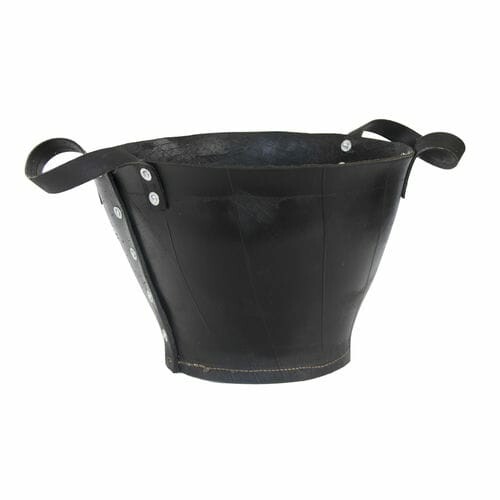 RECYCLED TIRE flower pot with handles, black, H. 27.6 cm (SALE)|Esschert Design
